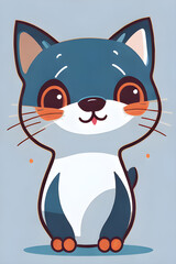 Obraz premium cat vector illustration cute cartoon