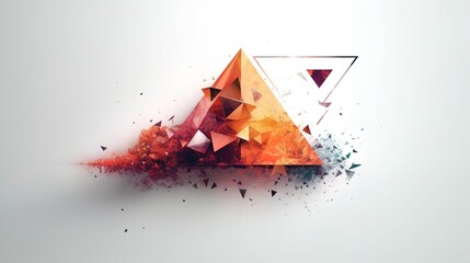 Geometric Essence: Minimalist Polygonal Symbol on a White Backdrop in 8K created with generative AI technology