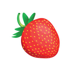 Ripe strawberry on white background