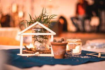 Decoration for Passover and Easter a house made of wood to represent Hebrews in egypt to paint the doorway