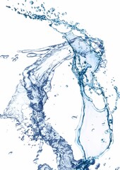 Fototapeta na wymiar 抽象的な形の青い水しぶき