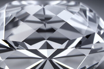 Macro Shot of a Diamond Gem. Close-Up. Made with Generative AI.