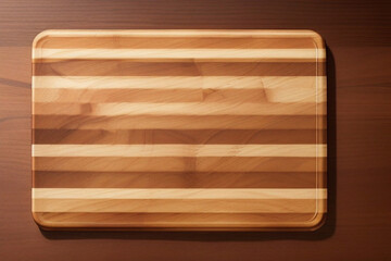 Cutting Board on the Kitchen Counter. Light Wood. Made with Generative AI.