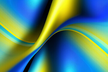 Abstract Fabric Background 3D Yellow and BlueSwirl. Made with Generative AI.