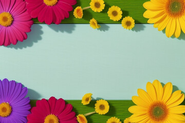 Spring Flower Background with Spring Colors. Easter. Made with Generative AI.