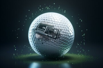 Fototapeta na wymiar Futuristic 3D golf ball illustration. Generative AI