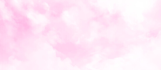 Bright white clouds against the pink sky. Beautiful elongated clouds.