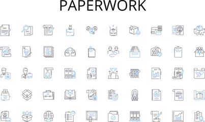 Paperwork line icons collection. Clocks, Statues, Figurines, Bookends, Globes, Vases, Busts vector and linear illustration. Lamps,Statuettes,Candles outline signs set