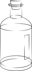 A Bottle Vector With Line Art Style