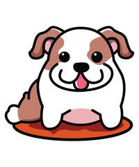 Cute Kawaii Cartoon Bulldog