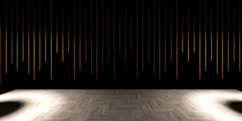 3D render Empty room with light wall 
