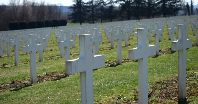 tombstones, Ossuaire de Douaumont, Verdun, France