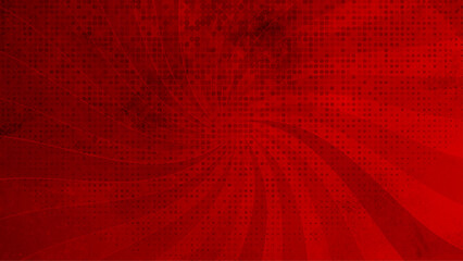 Red abstract halftone background with retro concept. Comics background. Pop art or retro comics style effect. Vector illustration.