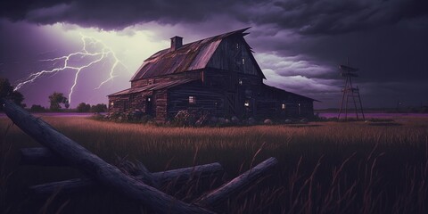 Lightning Storm and a Haunted Barn, Generative AI
