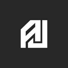 Fototapeta premium Minimal AJ logo designs illustrations vector icon
