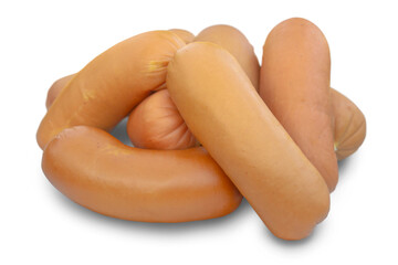 A bunch of sausages on a transparent background. isolated object.