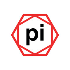 PI company name initial letters icon. PI monogram.