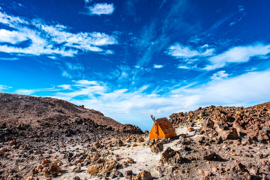 Automatic Weather Station On Volcano El Teide Tenerife, Canary Islands, Spain