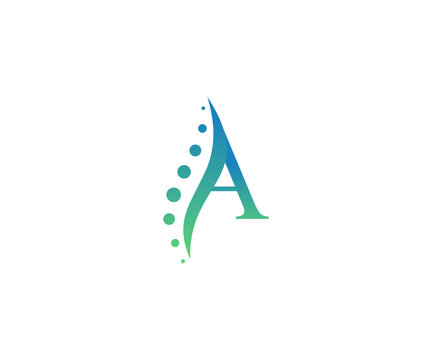 Vector letter a with icon spine logo for business science healthcare medical hospital and nature logos