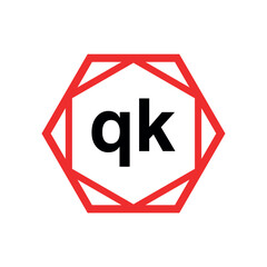 QK company name initial letters icon. QK monogram.