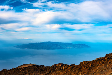 Panoramic view of Teide National Park from Volcano El Teide Tenerife, Canary Islands, Spain