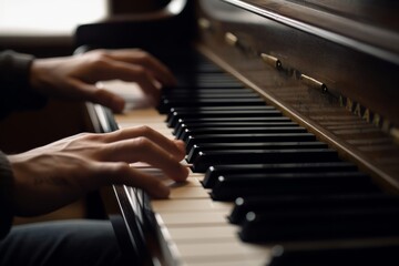 Close-up of Hands Playing the Piano