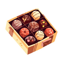 Sweet chocolate balls in gourmet gift basket