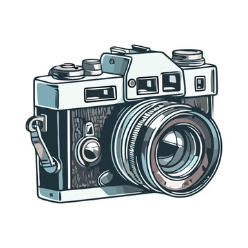 Antique camera symbolizes old fashioned photography technology