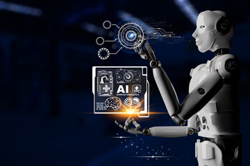 AI Technology CHAT to people help to touch touching UI screen interface point to the point that needs to corrected New technology in IOT business industry AI.