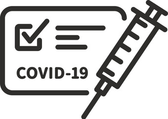 COVID-19 vaccine passport card or passport of element.