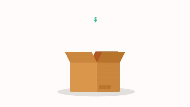 carton box with arrow animation