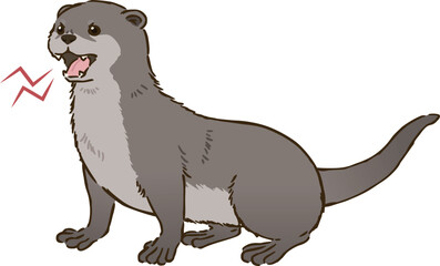 怒るカワウソ