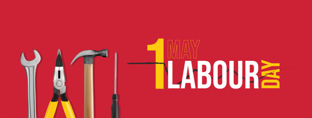 Labour Day Social Media Post Web Banner Design Concept