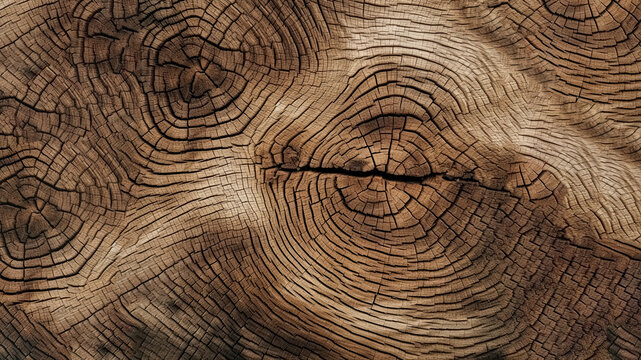 Oak Grooves Table from Top-Down View, A Captivating Shot of Refined Wooden Texture for Textured Backgrounds, AI Generative Illustration 