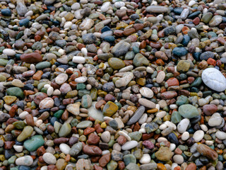 colorful pebbles on the beach