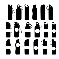 Fototapeta premium Sports bottle silhouette split monogram stencil templates