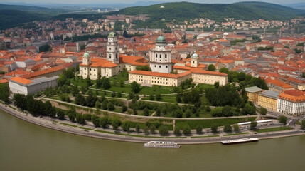 Fototapeta na wymiar Passau. Breathtaking travel destination place. Generative AI