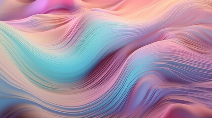 Pastel colored holographic abstract background. Flow, wavy and Curve style.