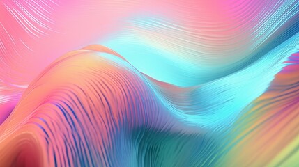 Pastel colored holographic abstract background. Flow, wavy and Curve style.