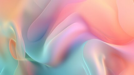 Pastel colored holographic abstract background. Flow, wavy and Curve style.
