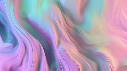 Pastel colored holographic abstract background. Flow, wavy and Curve style.