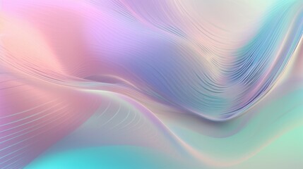 Pastel colored holographic abstract background. Flow, wavy and Curve style.