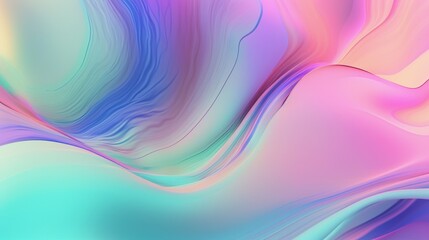 Pastel colored holographic abstract background. Flow, wavy and Curve style.