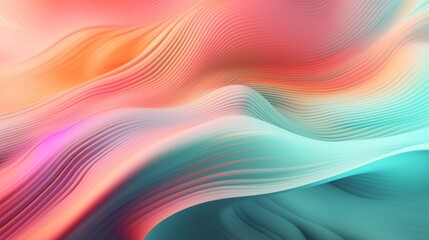 Pastel colored holographic abstract background. Flow, wavy and Curve style.