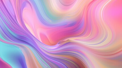 Pastel colored holographic abstract background. Flow, wavy and Curve style.