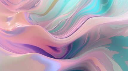 Pastel colored holographic abstract background. Flow, wavy and Curve style.