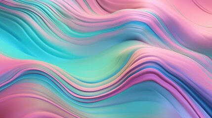 Pastel colored holographic abstract background. Flow, wavy and Curve style.