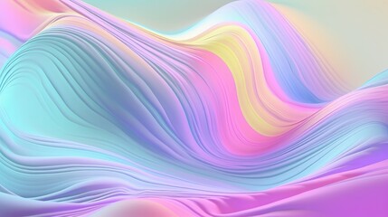 Pastel colored holographic abstract background. Flow, wavy and Curve style.