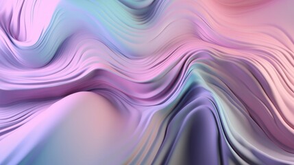Pastel colored holographic abstract background. Flow, wavy and Curve style.