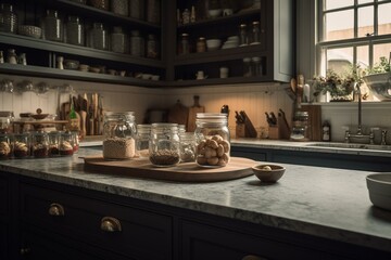 Fototapeta na wymiar Detail of a kitchen. Generative AI